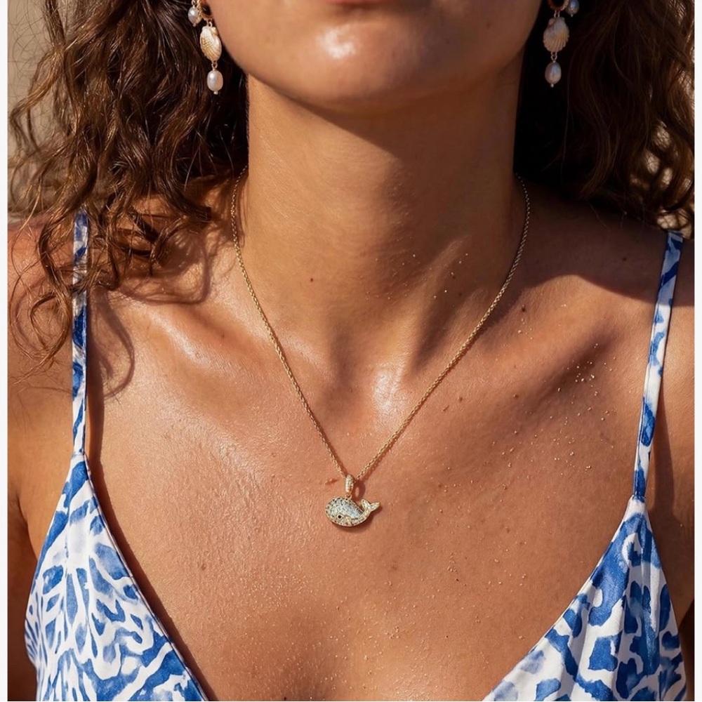 Anthro Gold Whale Necklace Choker - Picture 4 of 5